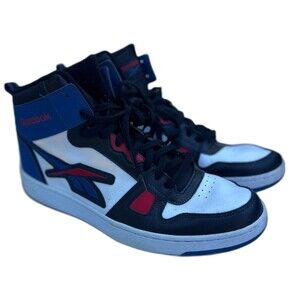 Reebok High-Top Sneakers Men’s Size 15 Black White Blue Red Retro Style